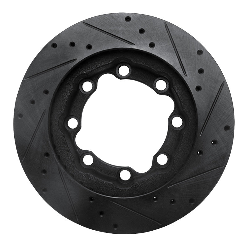 R1 Concepts R1 88-00 Chevrolet K2500 Front Left Drilled & Slotted Black Brake Rotor