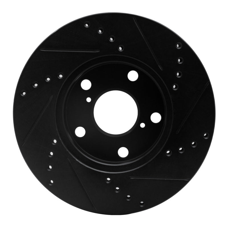 R1 Concepts R1 01-05 Toyota RAV4 Front Left Drilled & Slotted Black Brake Rotor