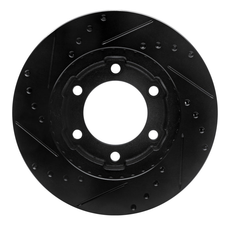 R1 Concepts R1 71-91 Chevrolet Blazer Front Right Drilled & Slotted Black Brake Rotor