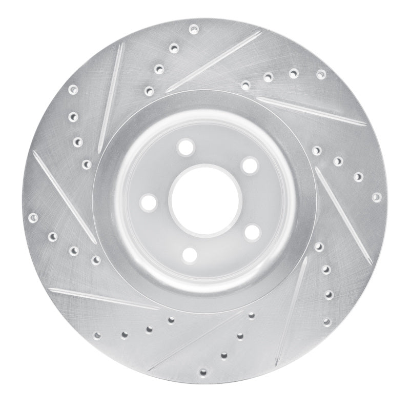R1 Concepts R1 14-19 Ford Focus Front Right Drilled & Slotted Silver Brake Rotor