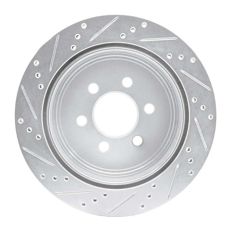 R1 Concepts R1 03-03 Dodge Durango Rear Right Drilled & Slotted Silver Brake Rotor