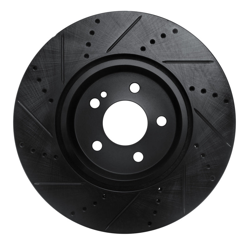 R1 Concepts R1 16-23 Mercedes-Benz GLC350e Rear Right Drilled & Slotted Black Brake Rotor