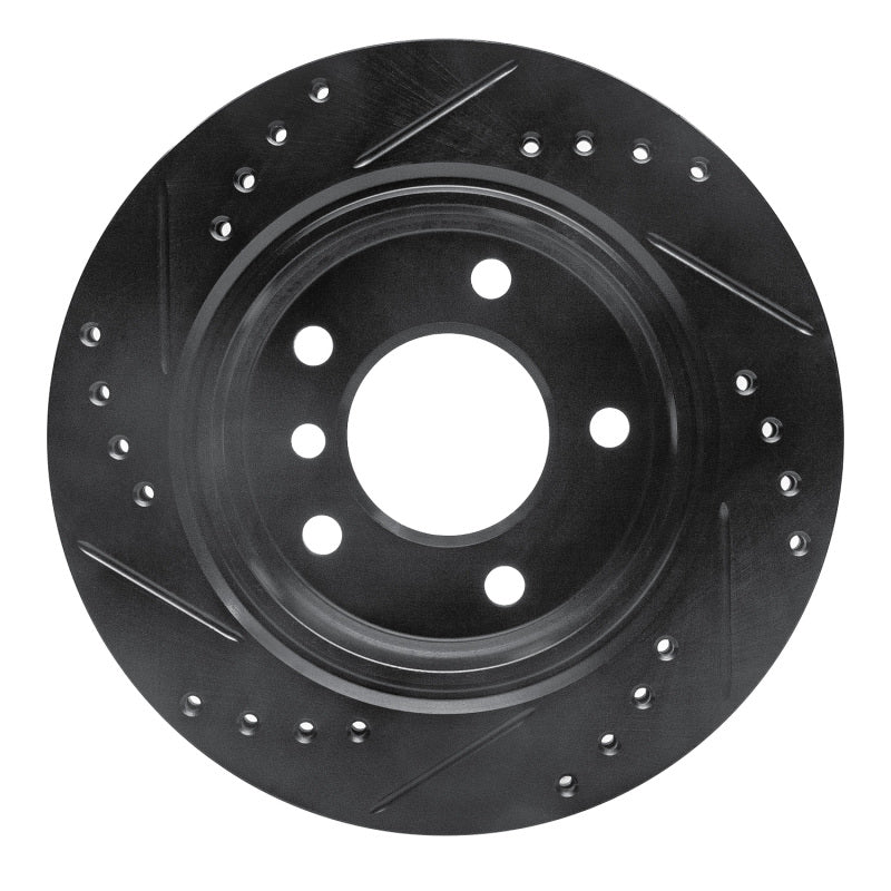 R1 Concepts R1 96-05 BMW 320I (USA/Canada) Rear Right Drilled & Slotted Black Brake Rotor