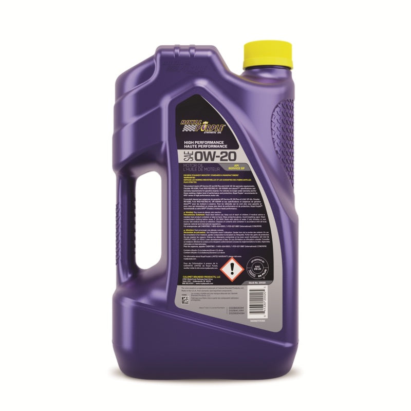 Royal Purple Synthetic High Performance 0W20 Motor Oil (Canada) - 5 Quart