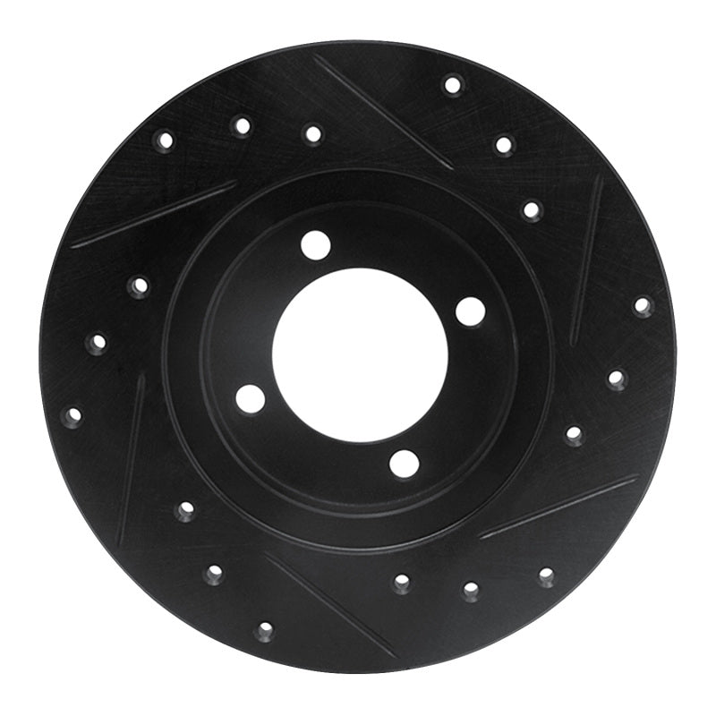 R1 Concepts R1 80-83 Toyota Corolla (US/Canada) Front Left Drilled & Slotted Black Brake Rotor