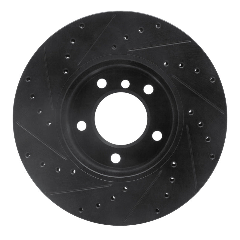 R1 Concepts R1 06-13 BMW 325I (USA/Canada) Front Right Drilled & Slotted Black Brake Rotor