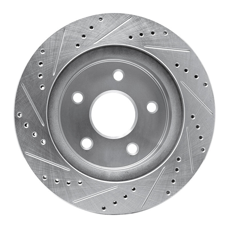 R1 Concepts R1 02-24 Chrysler ASPEN Front Right Drilled & Slotted Silver Brake Rotor