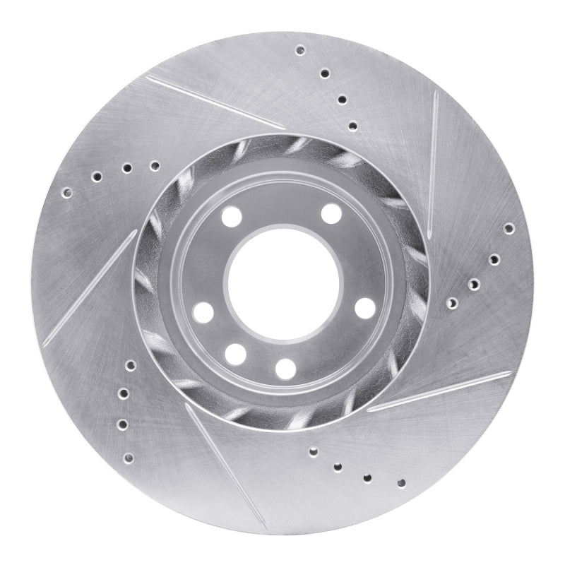 R1 Concepts R1 11-18 Porsche CAYENNE Right Front Drilled & Slotted Silver Brake Rotor