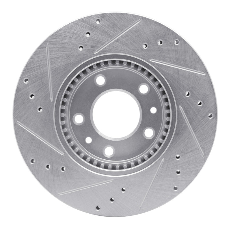 R1 Concepts R1 06-13 Ford Fusion Front Right Drilled & Slotted Silver Brake Rotor