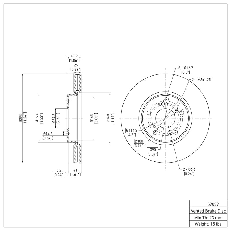 DFC 13-22 Honda Accord Coupe Front Brake Rotor