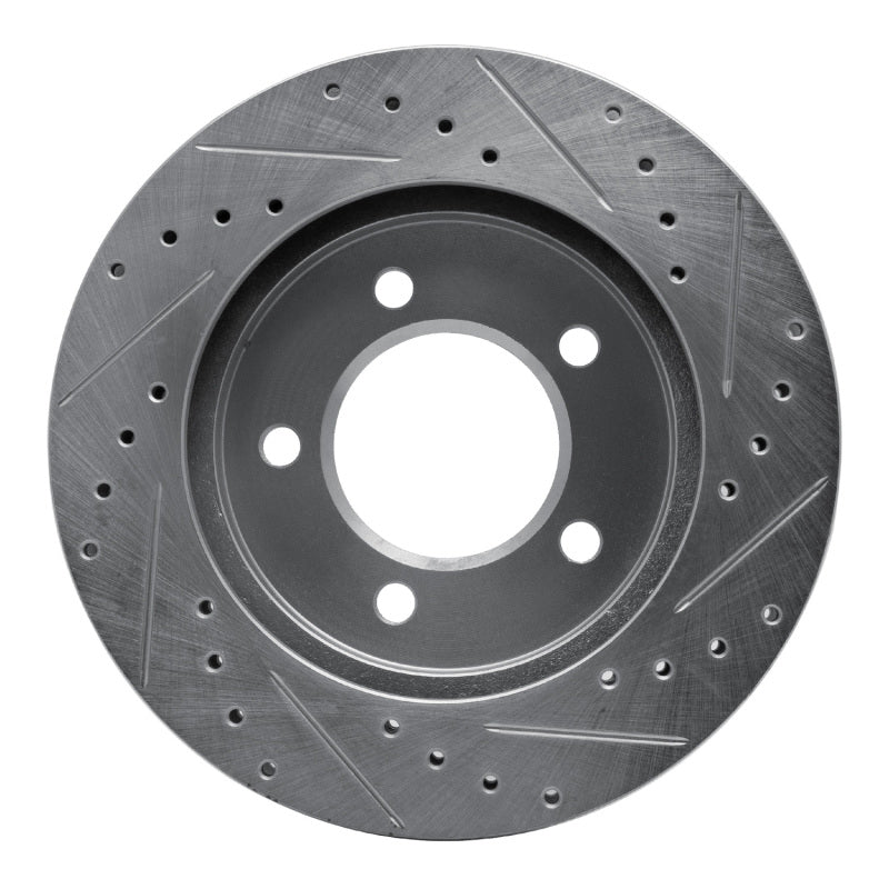 R1 Concepts R1 97-02 Ford Expedition Front Left Drilled & Slotted Silver Brake Rotor
