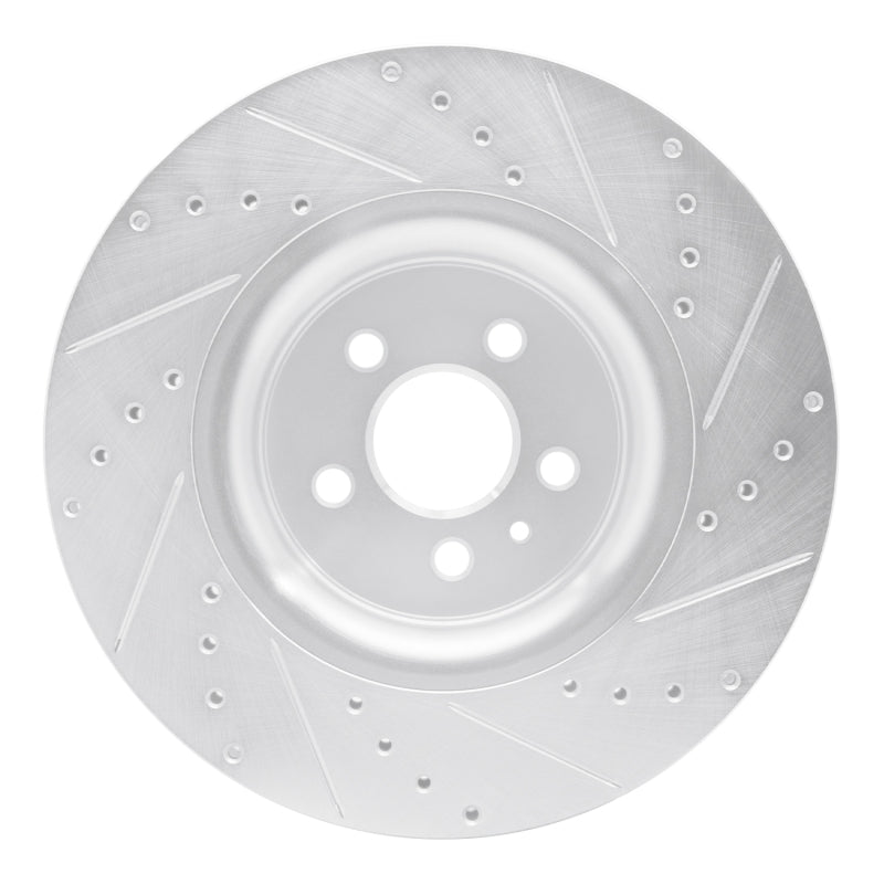 R1 Concepts R1 15-21 Ford Edge Front Left Drilled & Slotted Silver Brake Rotor