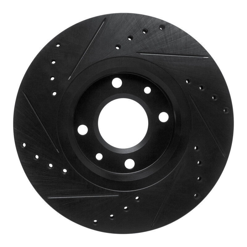 R1 Concepts R1 03-25 Peugeot Partner (Mexico) Front Right Drilled & Slotted Black Brake Rotor