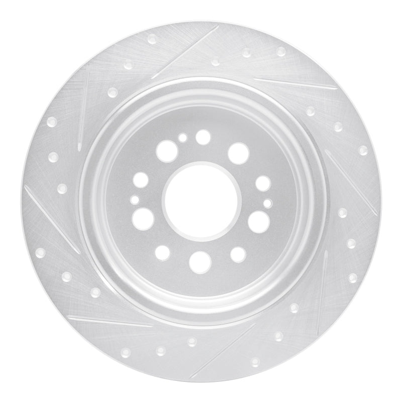 R1 Concepts R1 17-25 Acura RDX Rear Right Drilled & Slotted Silver Brake Rotor