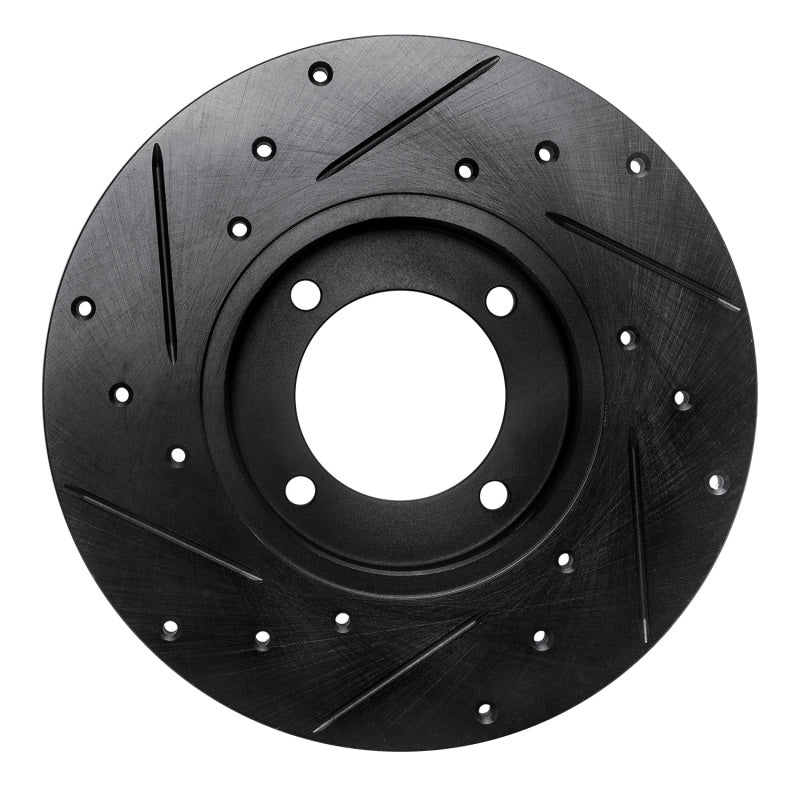 R1 Concepts R1 79-81 Toyota Celica Front Right Drilled & Slotted Black Brake Rotor