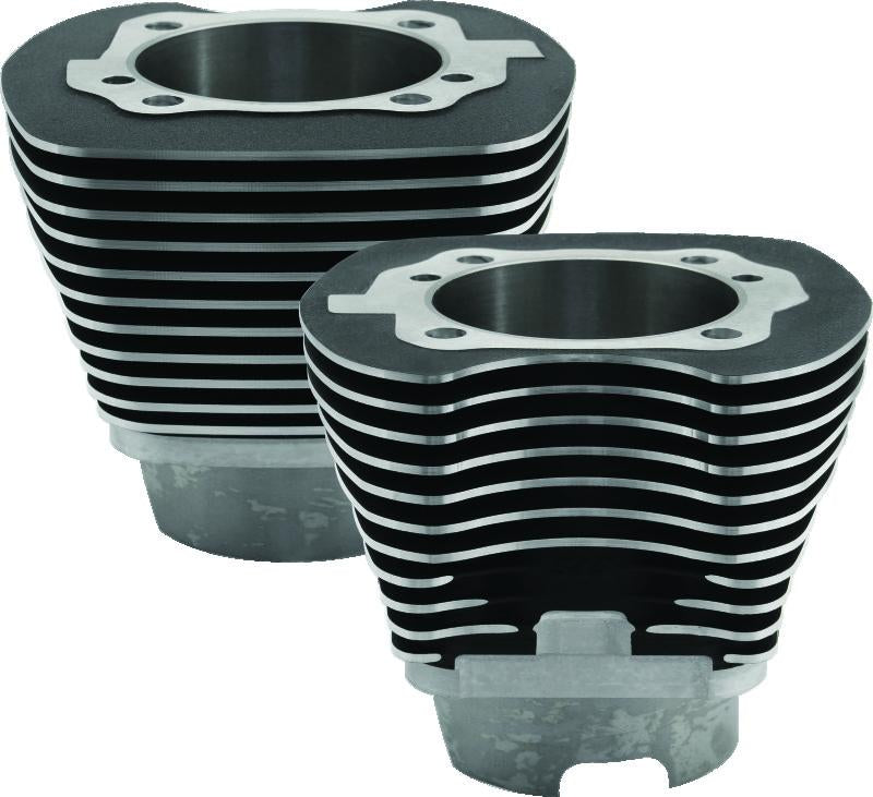 S&S Cycle 2007+ BT 4-1/8in Bore 5.004in Cylinder Set - Wrinkle Black