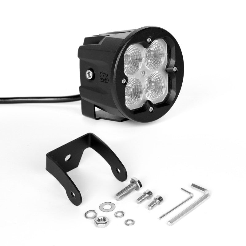 XKGLOW XK Glow Round XKchrome 20w LED Cube Light w/ RGB Accent Light - Flood Beam w/Fog Light Bracket