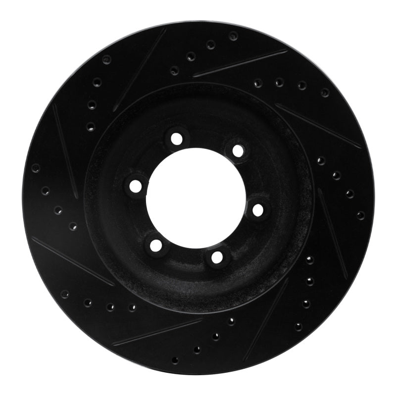 R1 Concepts R1 12-18 Chevrolet Colorado Front Right Drilled & Slotted Black Brake Rotor