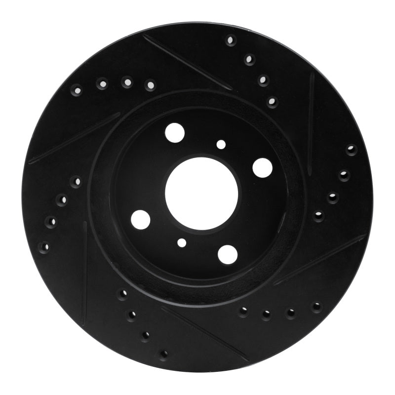 R1 Concepts R1 01-03 Toyota Prius Front Left Drilled & Slotted Black Brake Rotor
