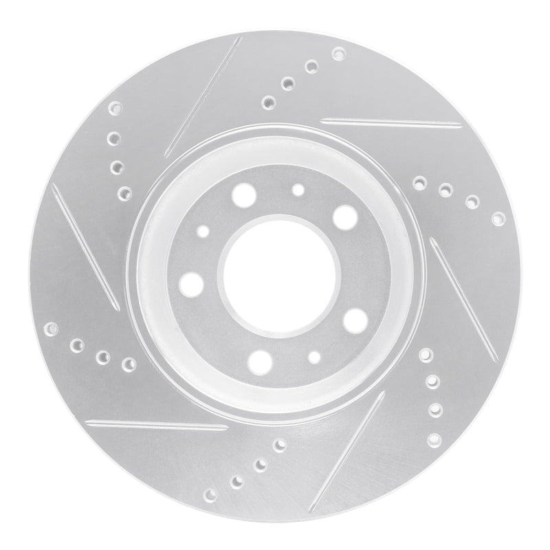 R1 Concepts R1 06-10 Pontiac SOLSTICE Front Right Drilled & Slotted Silver Brake Rotor