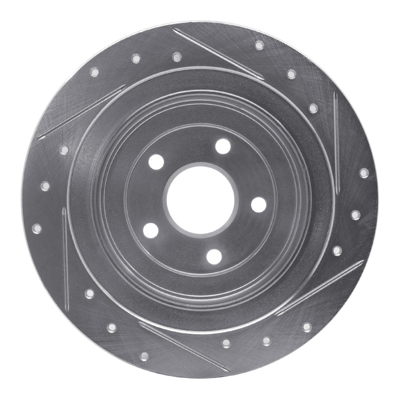 R1 Concepts R1 00-06 Subaru Outback Rear Left Drilled & Slotted Silver Brake Rotor