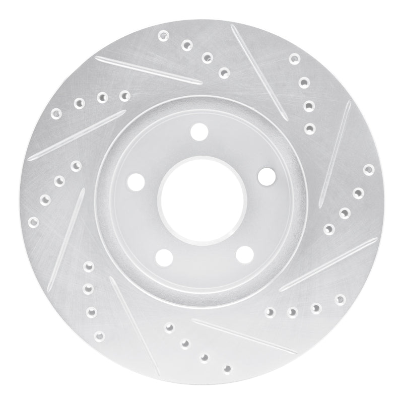 R1 Concepts R1 07-10 Chevrolet COBALT Front Left Drilled & Slotted Silver Brake Rotor