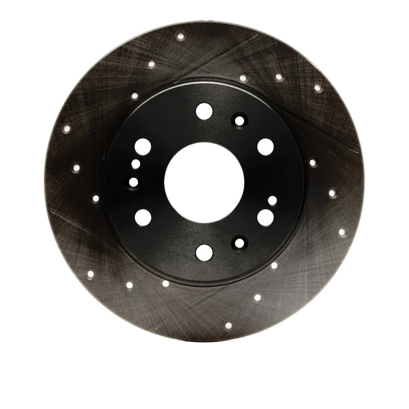 R1 Concepts R1 05-20 Cadillac XTS Front Left Drilled & Slotted Black Brake Rotor