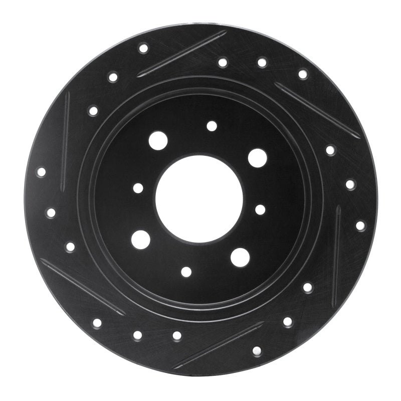 R1 Concepts R1 88-01 Acura Integra Rear Right Drilled & Slotted Black Brake Rotor