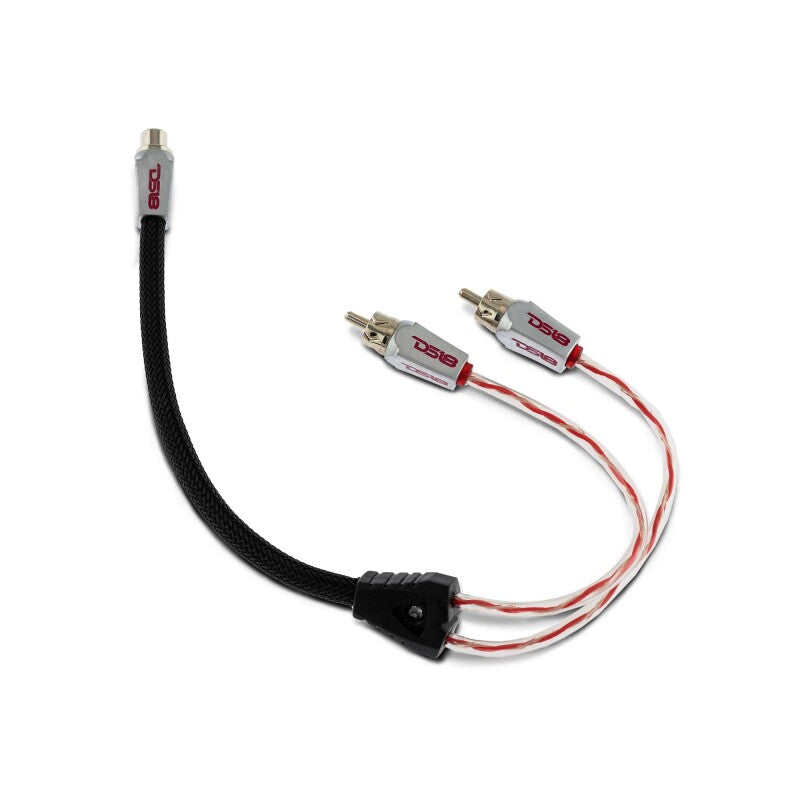 DS18 Level 3 RCA Wire Y Connector 1 Female to 2 Male Black