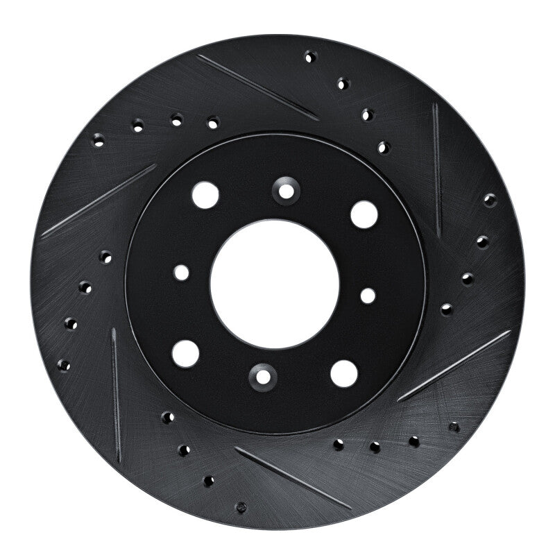 R1 Concepts R1 86-87 Acura Legend Front Right Drilled & Slotted Black Brake Rotor