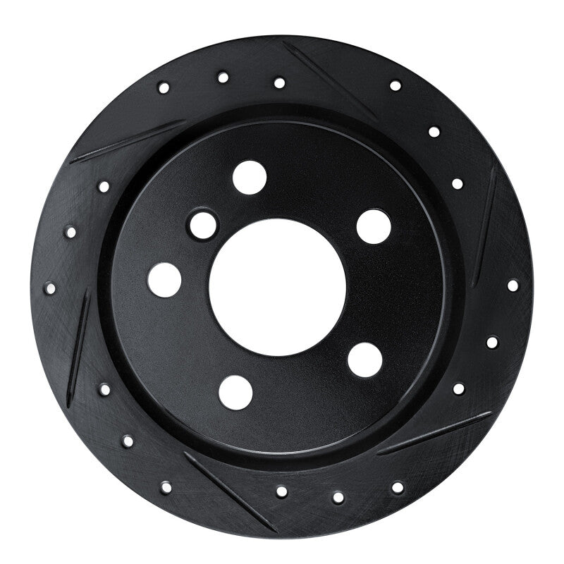 R1 Concepts R1 14-24 Mini Cooper (Excl Clubman) Rear Right Drilled & Slotted Black Brake Rotor