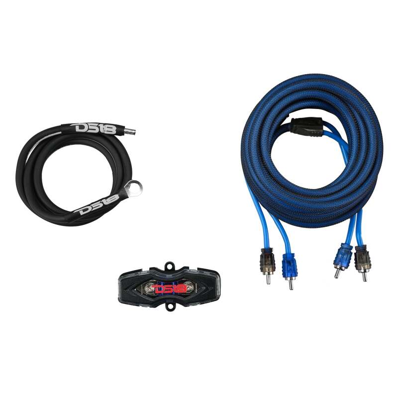 DS18 8-GA Amplifier Install Kit Advance- Blue