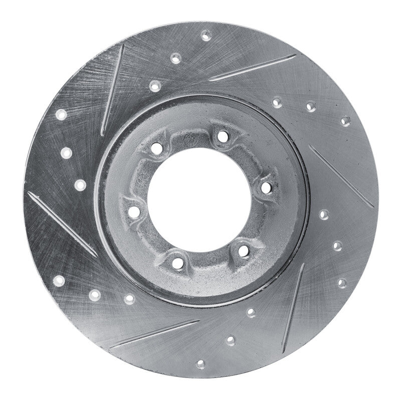 R1 Concepts R1 78-83 Chevrolet Luv Front Right Drilled & Slotted Silver Brake Rotor