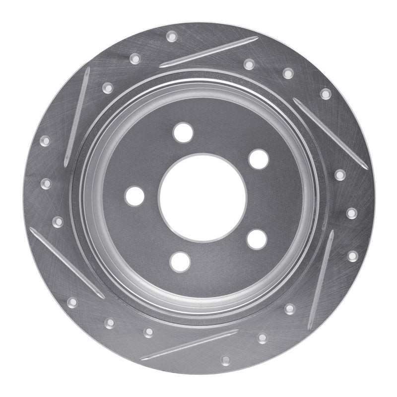R1 Concepts R1 93-98 Jeep Grand Wagoneer Rear Right Drilled & Slotted Silver Brake Rotor