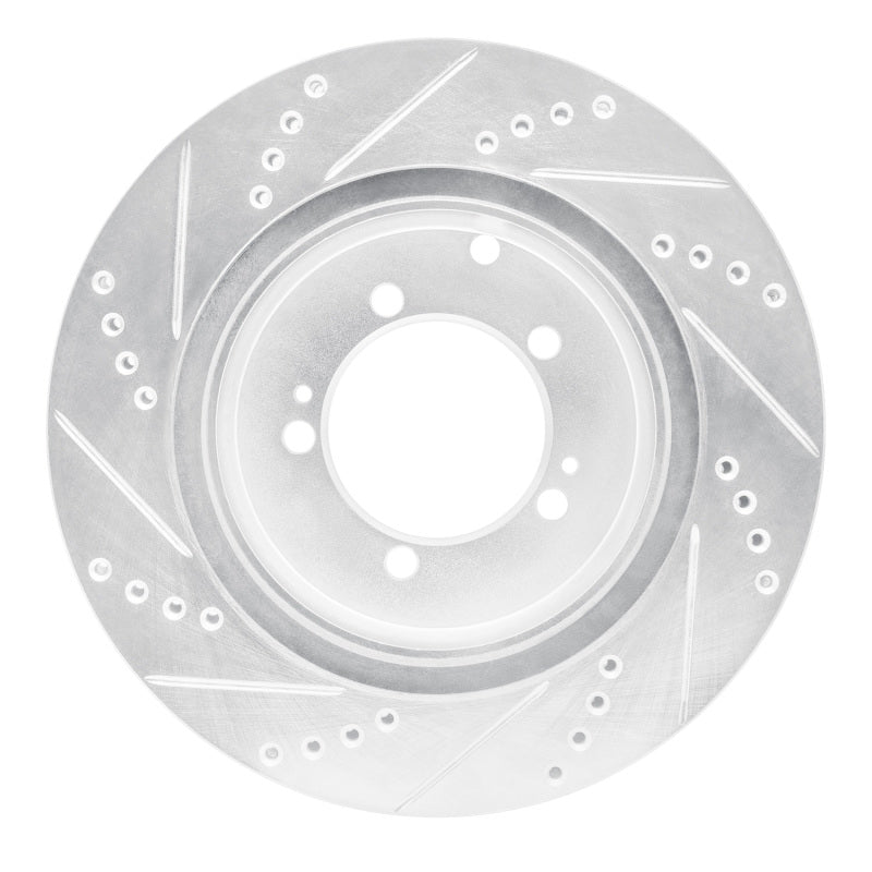 R1 Concepts R1 03-06 Mitsubishi Lancer Rear Right Drilled & Slotted Silver Brake Rotor