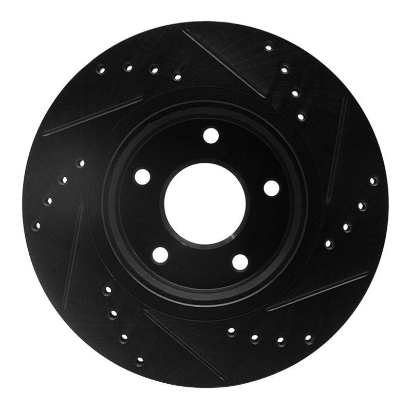 R1 Concepts R1 14-23 Nissan X-Trail (Mexico) Front Left Drilled & Slotted Black Brake Rotor
