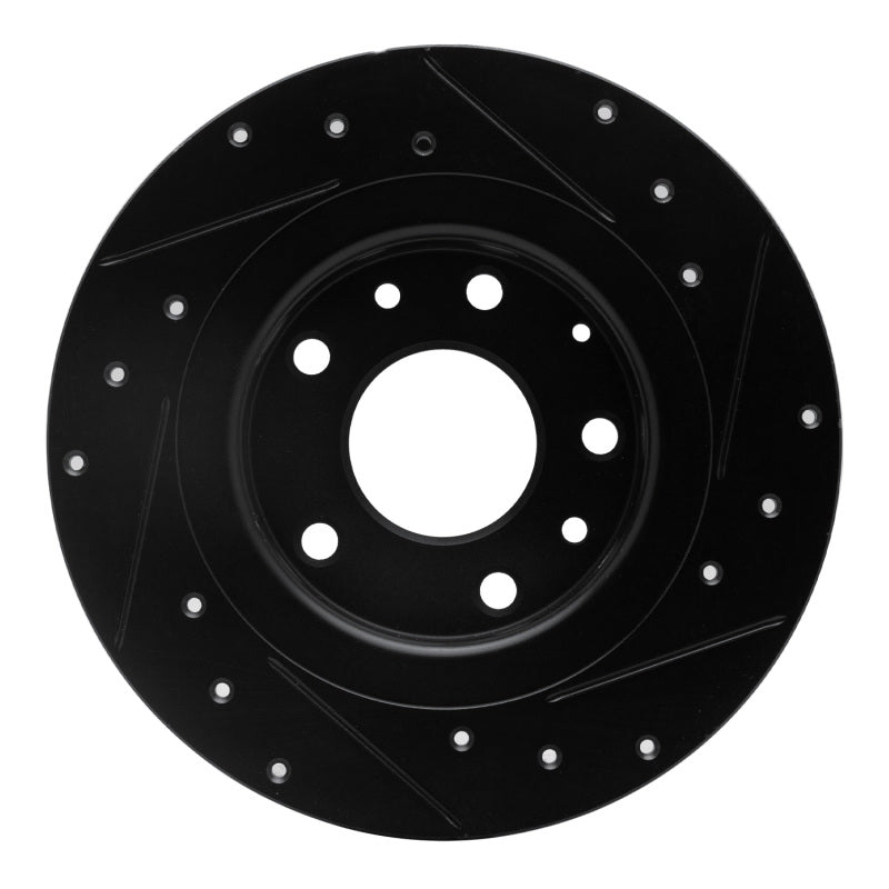 R1 Concepts R1 16-18 Mazda CX-3 Rear Left Drilled & Slotted Black Brake Rotor