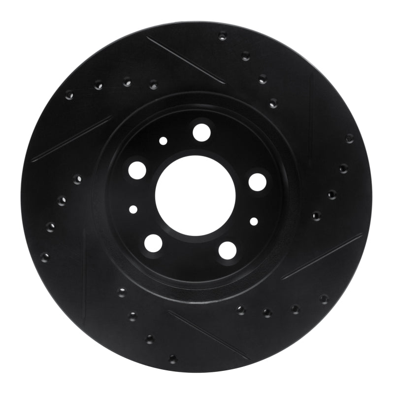 R1 Concepts R1 95-97 Ford Crown Victoria Front Left Drilled & Slotted Black Brake Rotor