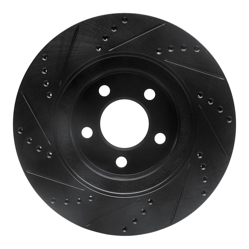 R1 Concepts R1 01-11 Ford Explorer Sport Front Right Drilled & Slotted Black Brake Rotor