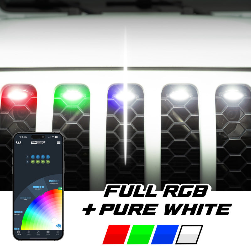 XKGLOW XK Glow XKmax Pre-Runner Style RGBW LED Grill Pods - 7pc