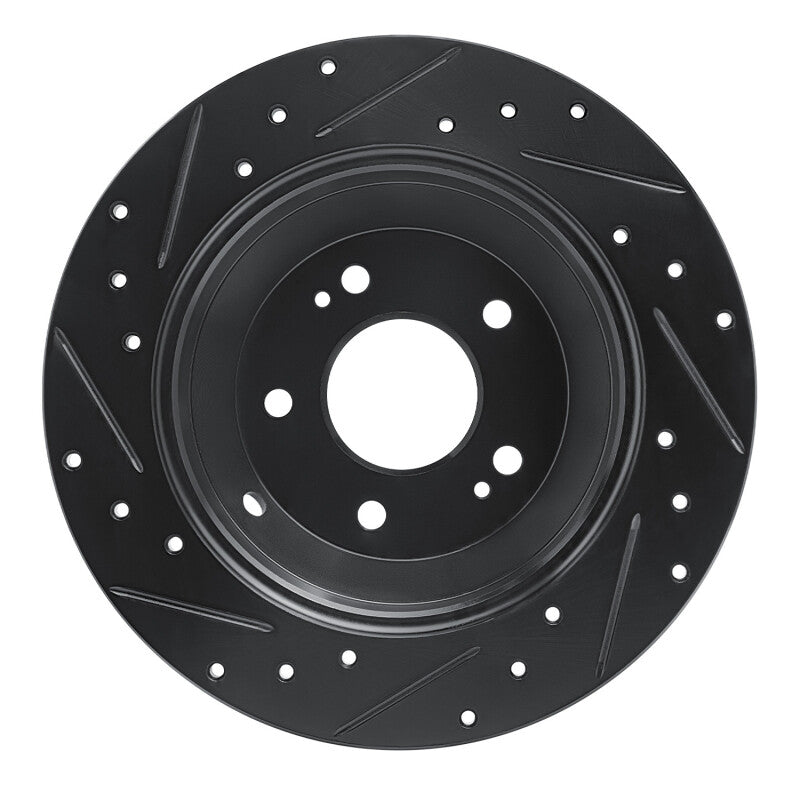R1 Concepts R1 15-20 Kia Sorento Rear Right Drilled & Slotted Black Brake Rotor