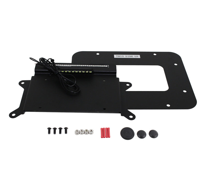 Kentrol 07-18 Jeep Wrangler JK Back Side License Plate Mount with LEDs - Textured Black