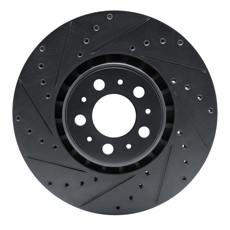 R1 Concepts R1 03-09 Volvo XC90 Front Left Drilled & Slotted Black Brake Rotor