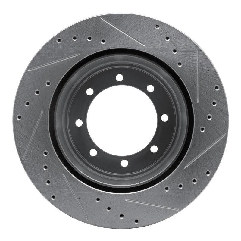 R1 Concepts R1 05-12 Ford F-350 Super Duty 2WD Rear Left Drilled & Slotted Silver Brake Rotor