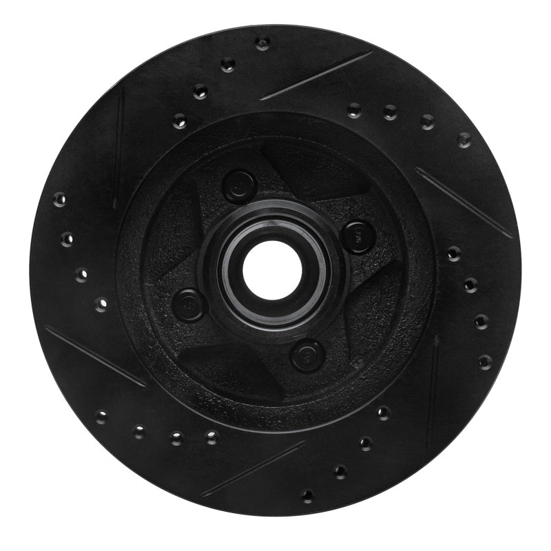 R1 Concepts R1 87-88 Ford Thunderbird Front Right Drilled & Slotted Black Brake Rotor