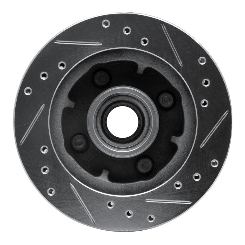 R1 Concepts R1 74-80 Ford Mustang II Front Left Drilled & Slotted Silver Brake Rotor