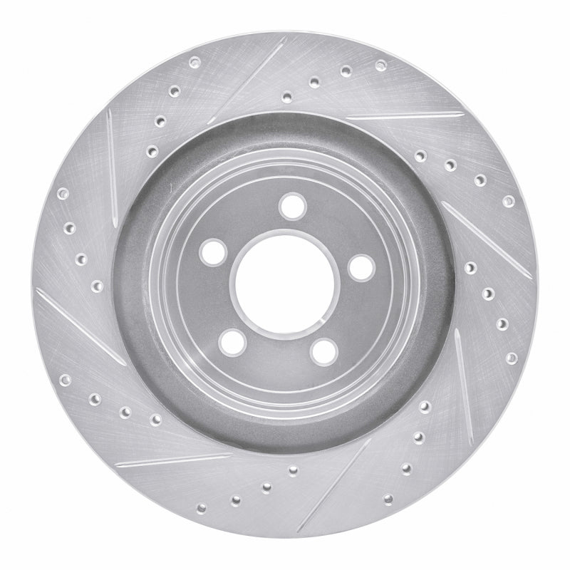 R1 Concepts R1 06-23 Dodge Magnum Rear Right Drilled & Slotted Silver Brake Rotor