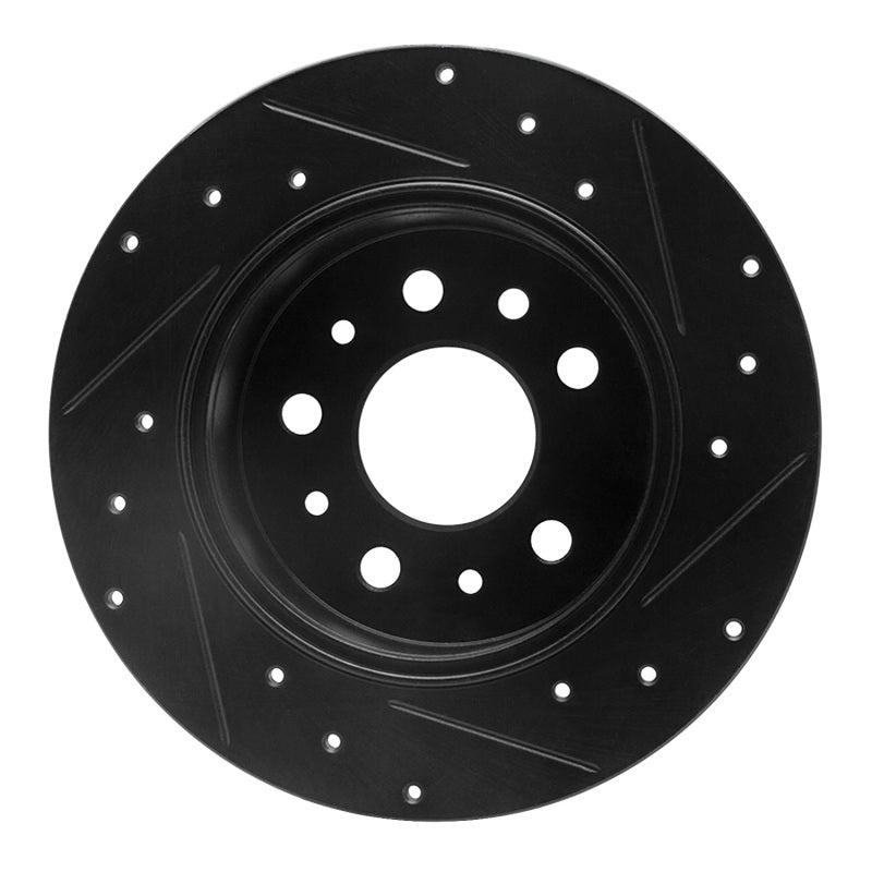 R1 Concepts R1 61-91 Mercedes-Benz 230S Rear Left Drilled & Slotted Black Brake Rotor
