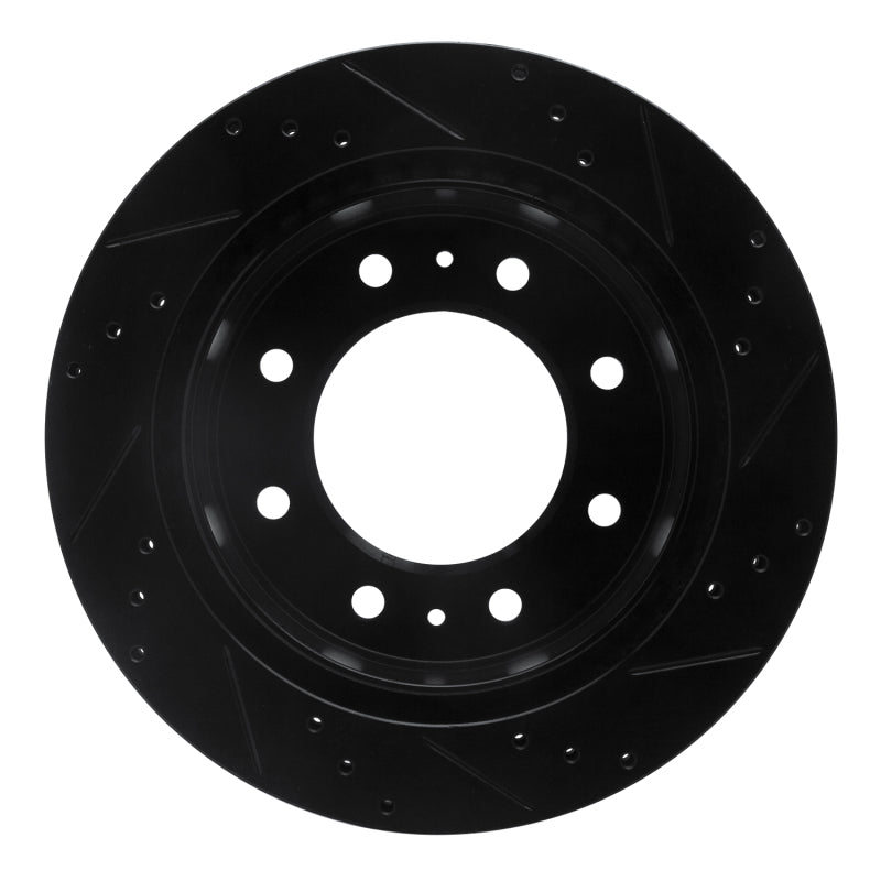 R1 Concepts R1 11-25 Chevrolet Silverado 3500 HD Rear Left Drilled & Slotted Black Brake Rotor