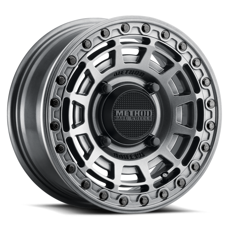 Method Wheels Method MR415 Beadlock 15x7 / 5+2/38mm Offset / 4x156 / 132mm CB Graphite Wheel - Gloss Graphite Ring